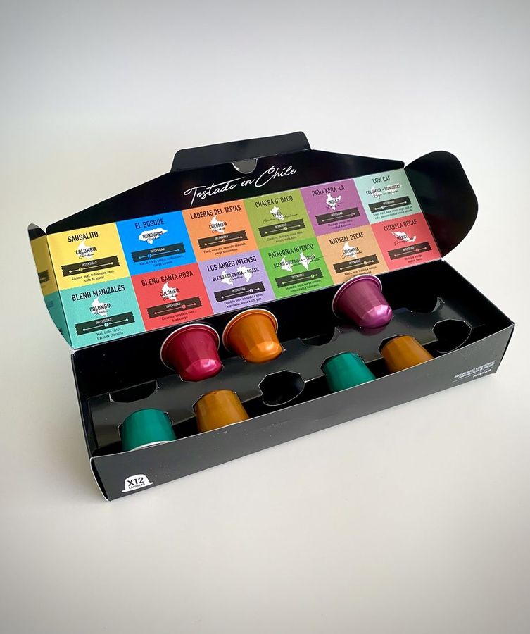 Estuche impreso para cápsulas de café